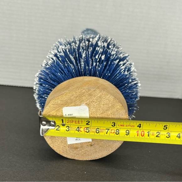 Anthropologie 12" Tilly Bottle Brush Tree Snow Flocked Glitter Beautiful Blue - Picture 7 of 8